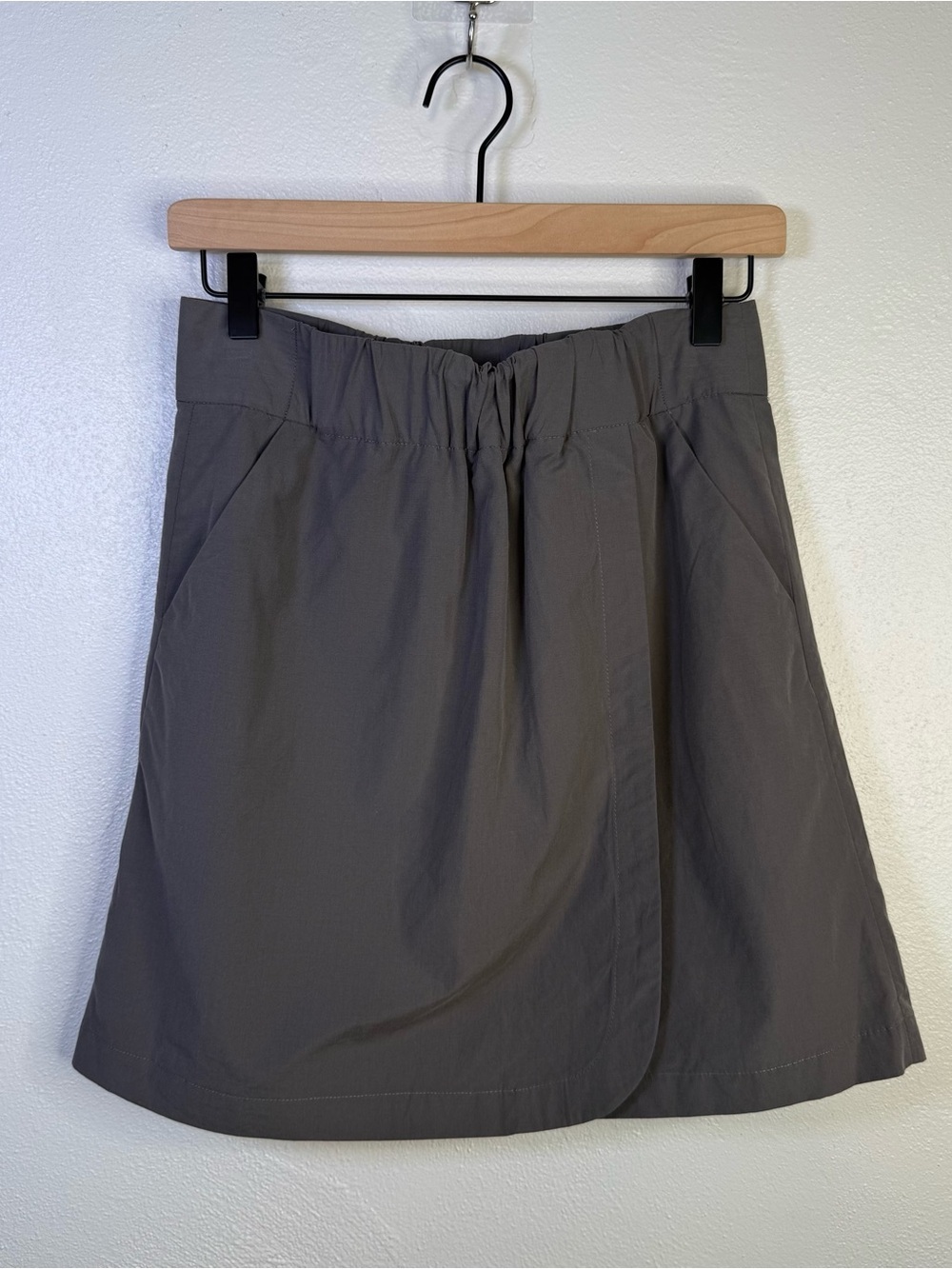Lands End Canvas Faux Wrap Utility Skirt Curved Hem 100% Cotton Women's Size 0